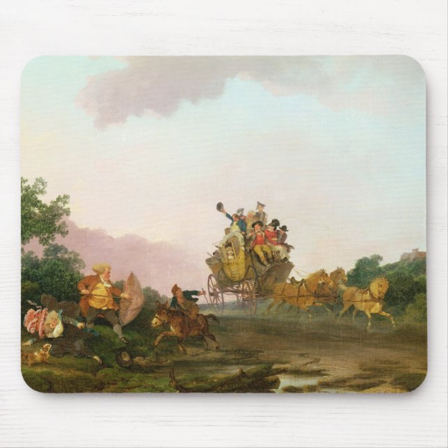 Mousepad Foliões em um treinador, c.1785-90 (óleo em (Frente)