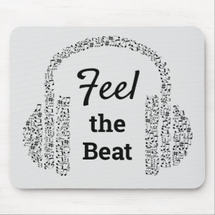 Mousepad Fones de ouvido de música modernos sinta o ritmo