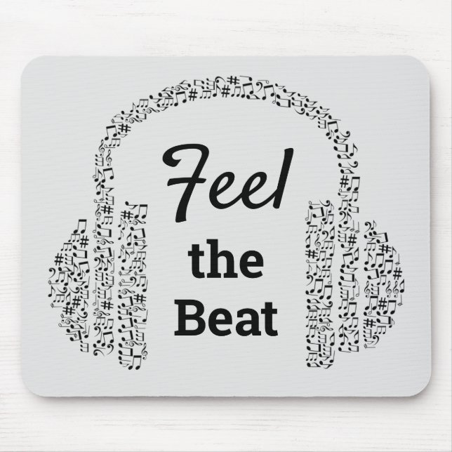 Mousepad Fones de ouvido de música modernos sinta o ritmo (Frente)