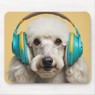 Mousepad Fones de ouvido de veste de poodle