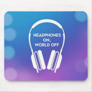 Mousepad Fones de Ouvido no Mundo Desligado