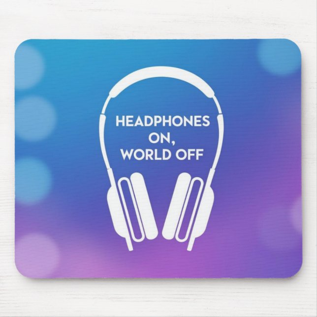 Mousepad Fones de Ouvido no Mundo Desligado (Frente)