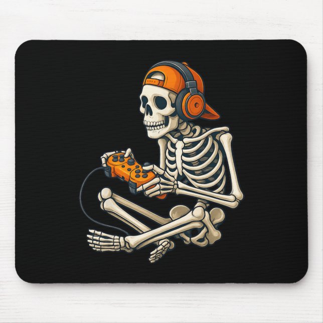 Mousepad Fones de ouvido para jogadores com esqueleto do Ha (Frente)