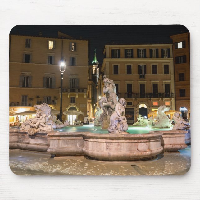 Mousepad Fonte de Netuno na Piazza Navona - Roma (Frente)