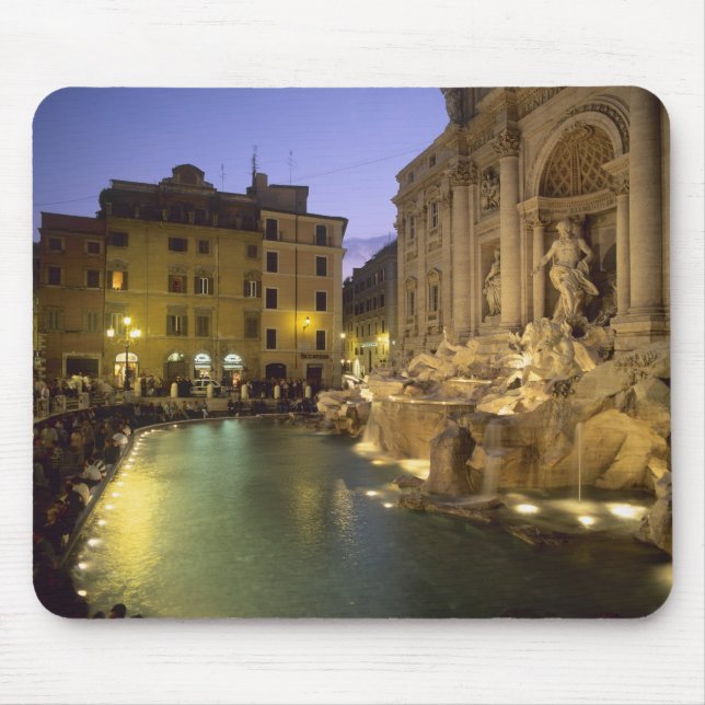 Mousepad Fonte de Trevi à noite, Roma, Lazio, Itália (Frente)