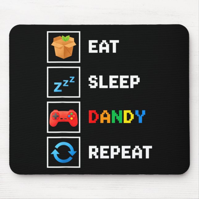 Mousepad Food &amp; Drink Eat Sleep Dandy Repeat Xel Foodie (Frente)