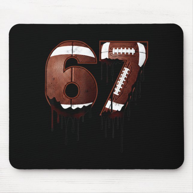 Mousepad Football 67 Six Seven Funny Gen Alpha Meme Drip  (Frente)