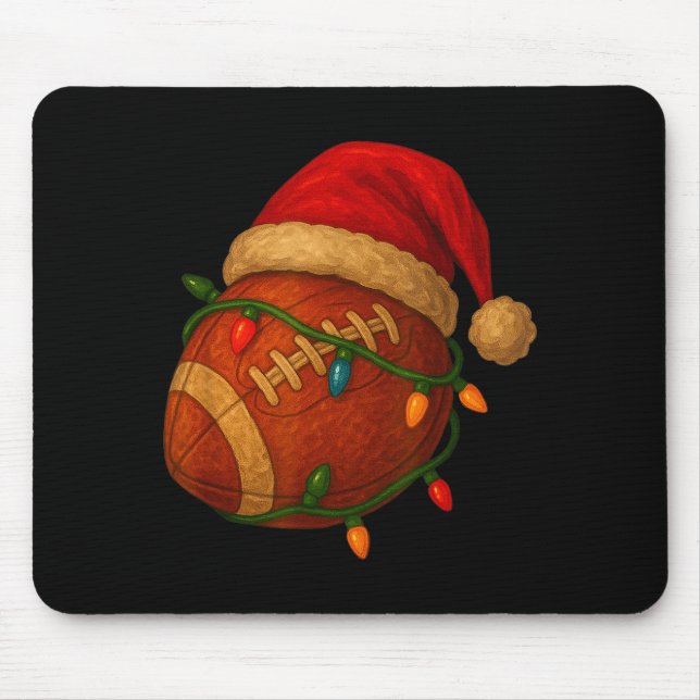 Mousepad Football Santa Christmas Lights Xmas Men Boys Kids (Frente)
