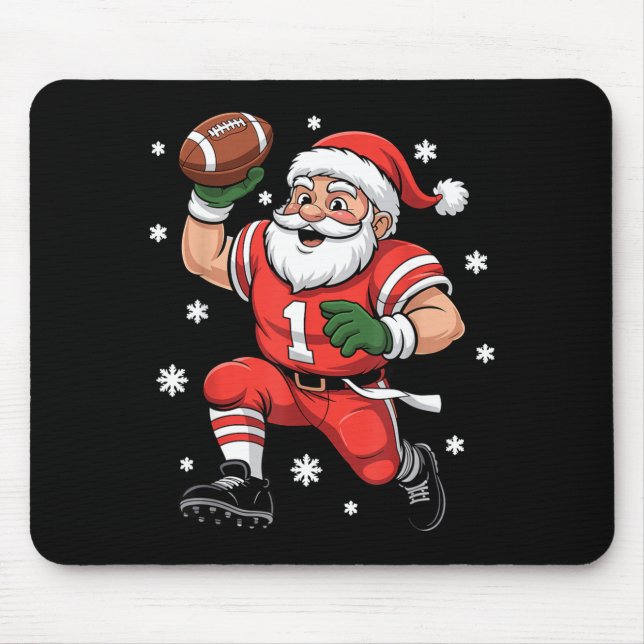 Mousepad Football Santa Claus Lineman Christmas Quarterback (Frente)