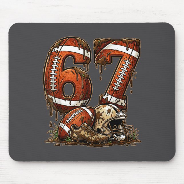 Mousepad Football Six Seven Drip 67 Meme Funny 6-7 Football (Frente)