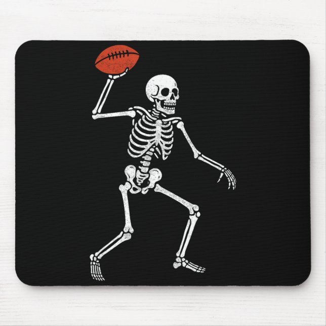 Mousepad Football Skeleton Playing Football Halloween Skull (Frente)