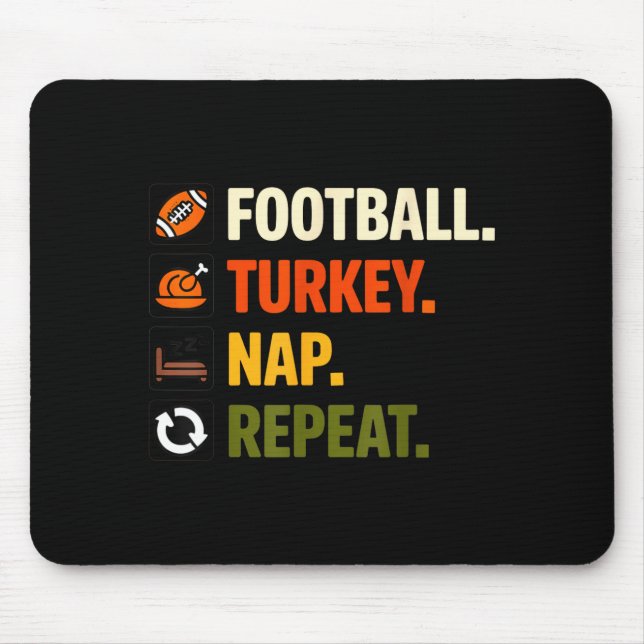 Mousepad Football Turkey Thanksgiving For Kids Boys Men  (Frente)