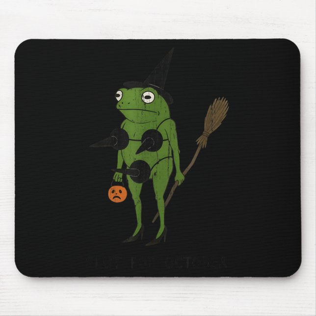 Mousepad For October, Funny Halloween, Funny Witch Frog  (Frente)
