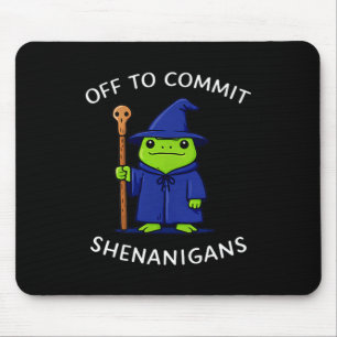 Mousepad Fora para cometer travessuras meme de sapo mago Fo