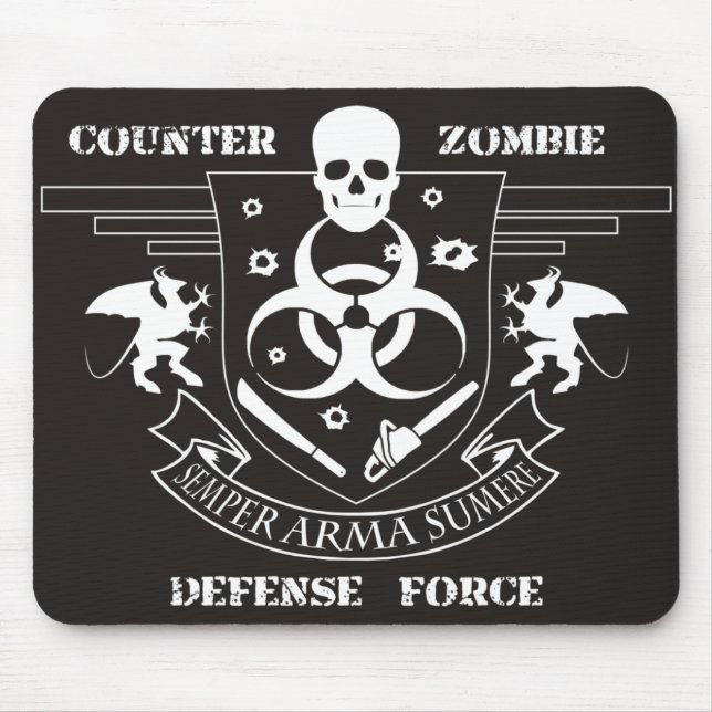 Mousepad Força de defesa contrária do zombi (Frente)