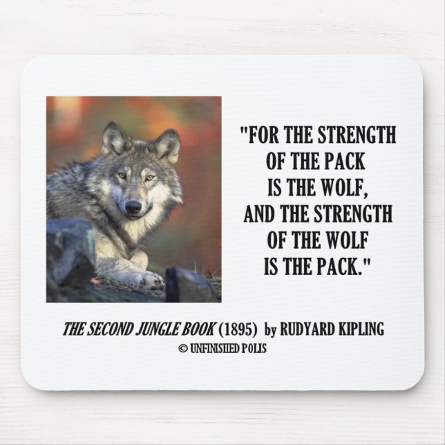 Mousepad Força de Rudyard Kipling das citações do lobo do (Frente)