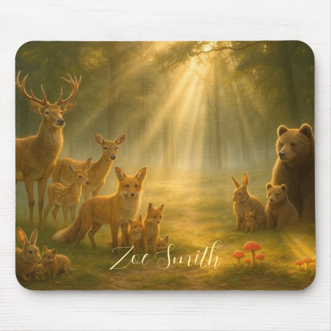 Mousepad Forest wildlife animals - Personalized  (Frente)