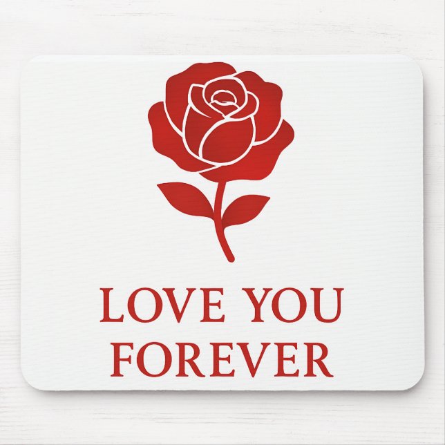 Mousepad Forever Rose Bringing Warm Romantic Valentine (Frente)