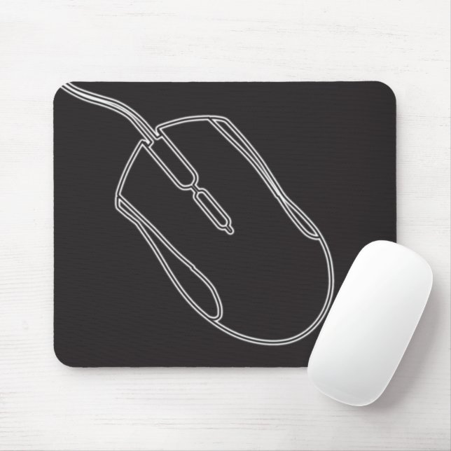Mousepad Forma de Rato Digital Preto e Branco (Com mouse)