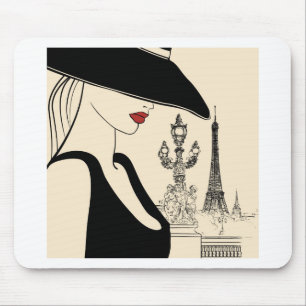 Mousepad Forma elegante do vintage em Paris