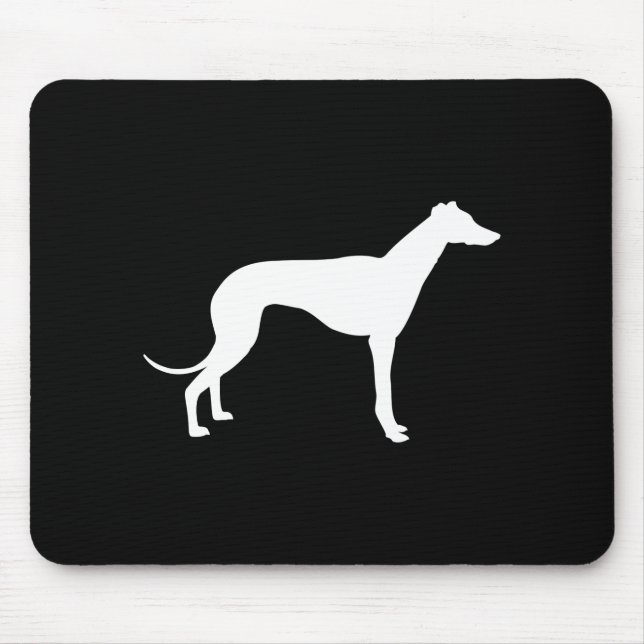 Mousepad Forma Preta e Branca de Greyhound (Frente)