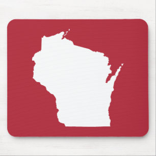 Mousepad Forma vermelha e branca de Wisconsin