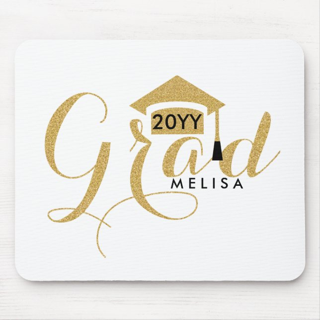 Mousepad Formando Brilhante Moderno Branco e Dourado 2016 (Frente)
