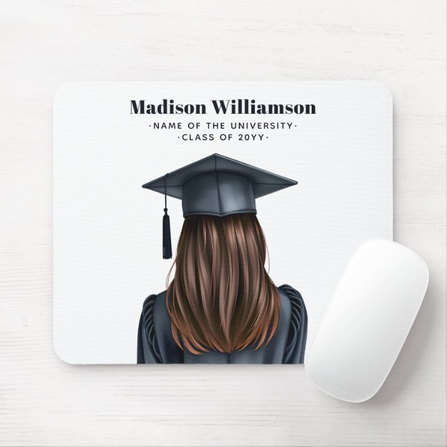 Mousepad Formando Feminino Personalizado de Graduação Moder (Com mouse)