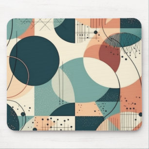 Mousepad Formas Abstratas Em Camadas Coral Azul-Marinho Max