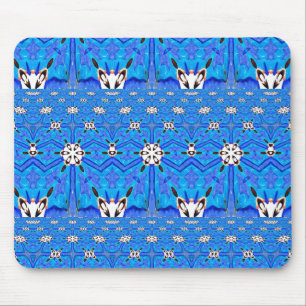 Mousepad formas brancas no mouasepad da grade azul