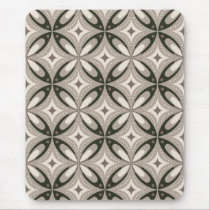 Mousepad Formas circulares retrô bege e marrom