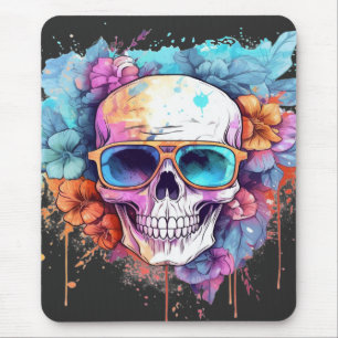 Mousepad Formas de Caveira Floral