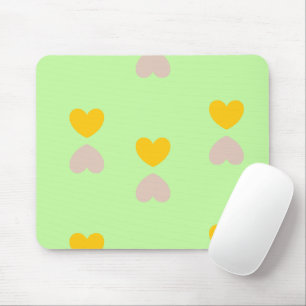 Mousepad Formas de coração em verde claro