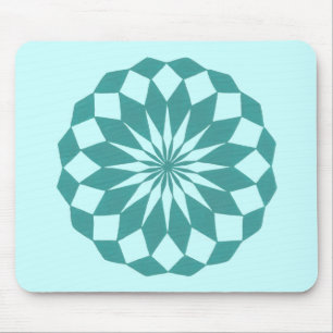 Mousepad Formas de Diamante em Turquesa Teal Mandala Mousep