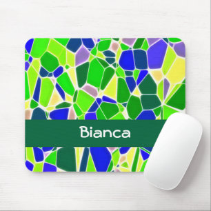 Mousepad Formas de pedra verde e azul
