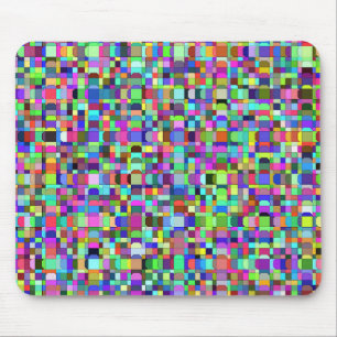 Mousepad Formas de Quadrados Abstratos Padrão Multicolor