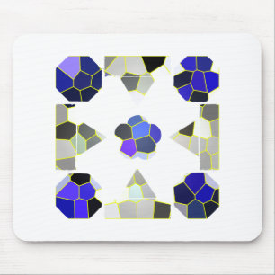 Mousepad Formas de Rico, Cinza e Azul com Ilustração de Cor