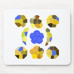 Mousepad Formas de Rico de Ilustração Azul Amarelo