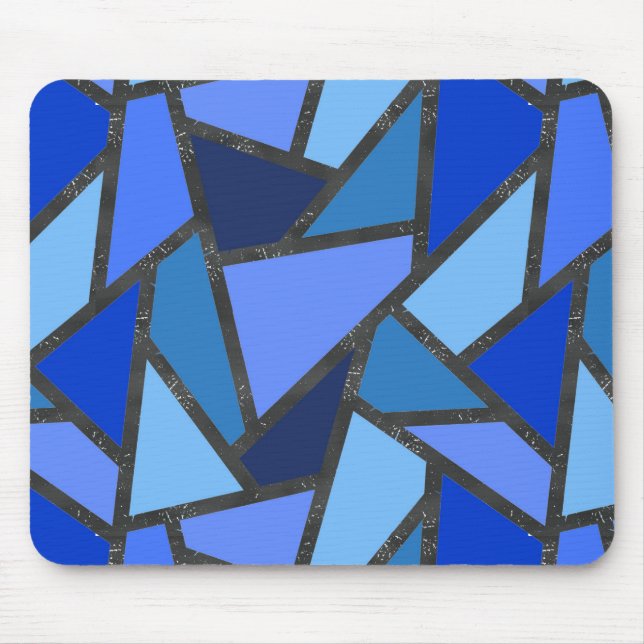 Mousepad Formas de vidro corado a azul (Frente)