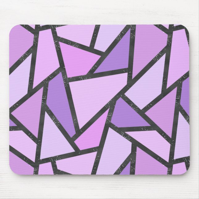 Mousepad Formas de vidro lilás manchado (Frente)