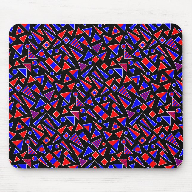 Mousepad Formas Decorativas - Diagonal - Preto (Frente)