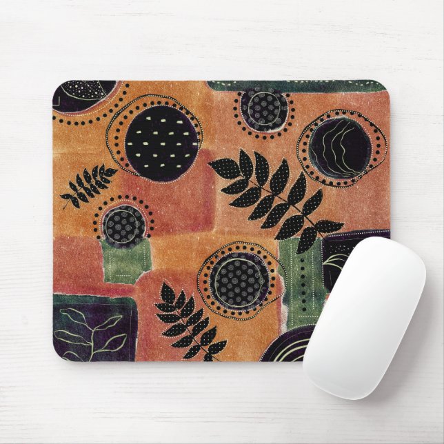 Mousepad Formas e Folhas de Círculos Geométricos Abstratos  (Com mouse)