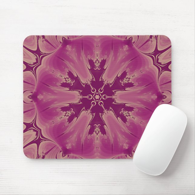 Mousepad Formas Exóticas De Flores Roxas Gordas (Com mouse)