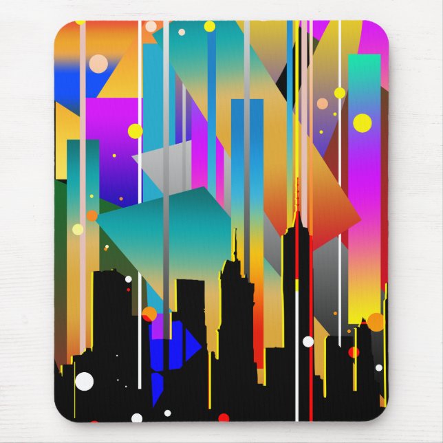 Mousepad Formas Geométricas Abstratas Modernas de Nova York (Frente)