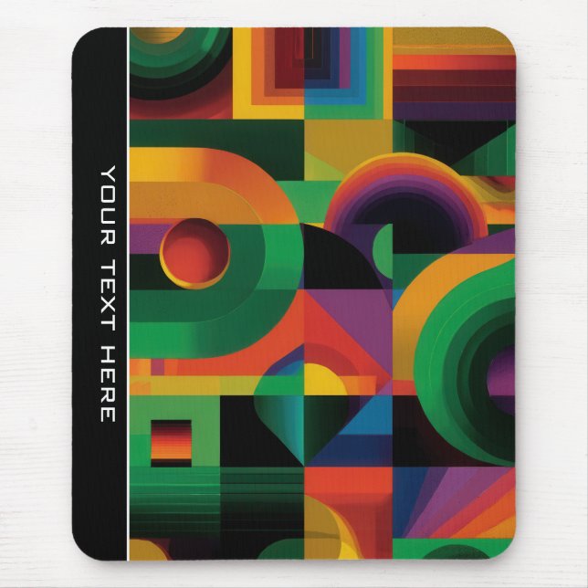 Mousepad Formas Geométricas Abstratas Modernas Vibrantes e  (Frente)