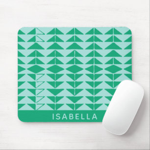Mousepad Formas geométricas Abstrato em verde e azul