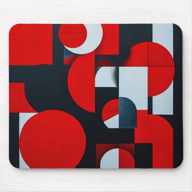Mousepad Formas geométricas vermelhas (Frente)