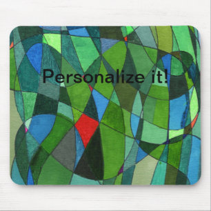 Mousepad Formas ligeiramente curvas em verdes legal e acent