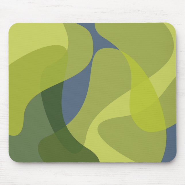 Mousepad Formas orgânicas verdes, legal, modernas e ondulad (Frente)