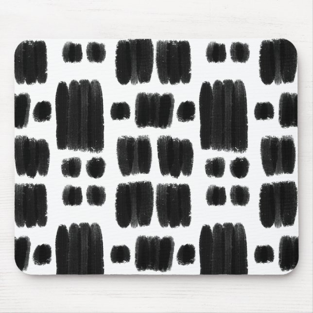 Mousepad Formas pintadas de preto e branco (Frente)